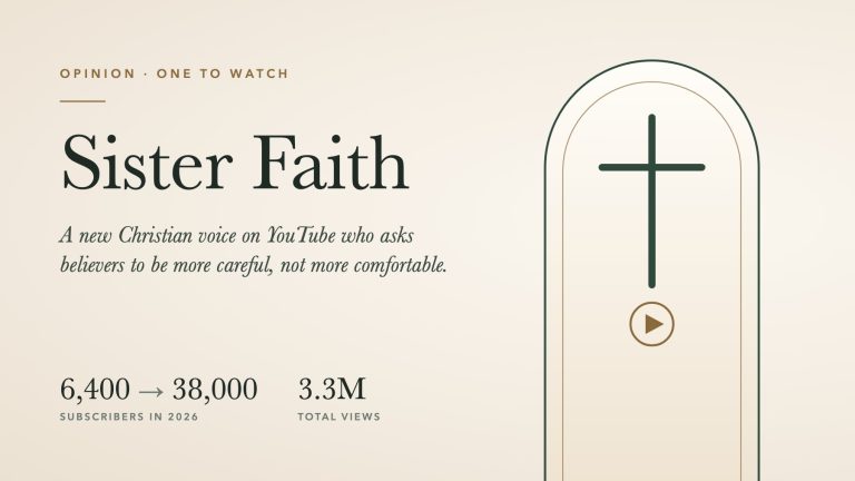 Sister Faith, a Christian voice to watch on YouTube: 6,400 to 38,000 subscribers in 2026 and 3.3 million total views
