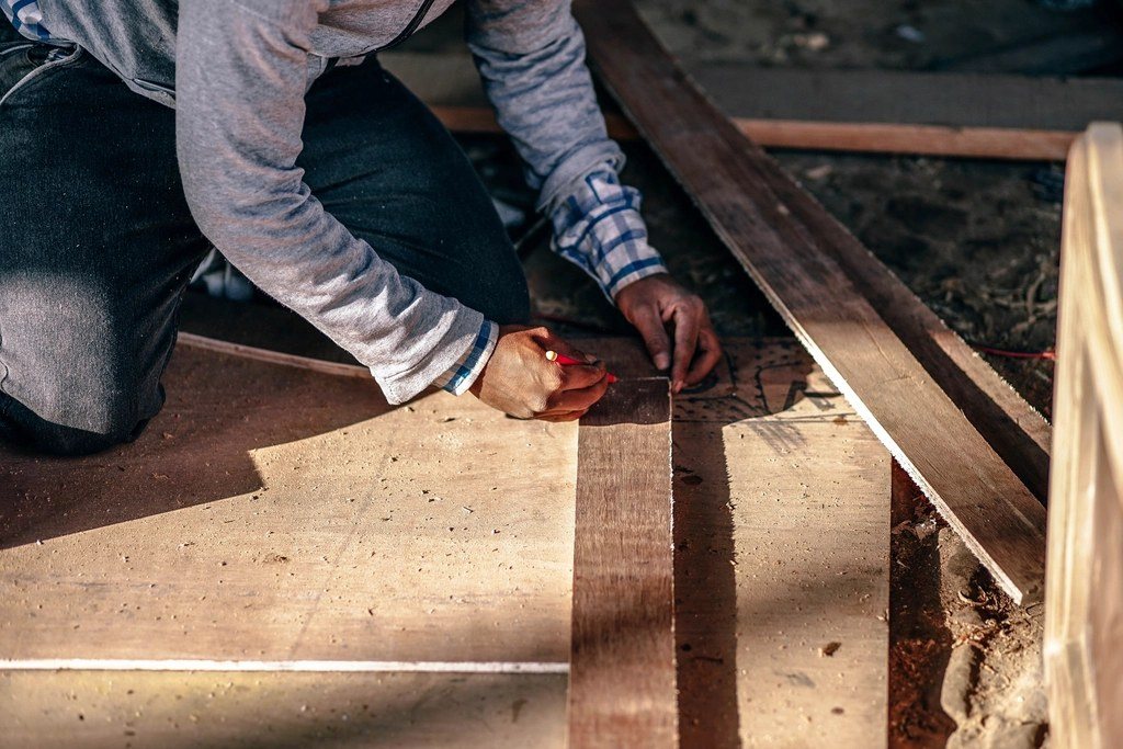 contractor working wooden deck Pokhara